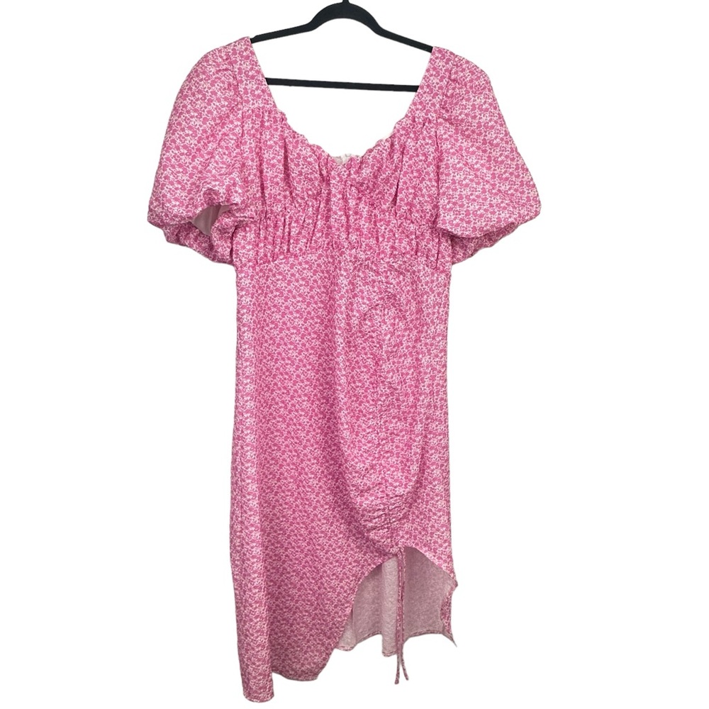 Pretty Little Thing Bubble Sleeve Floral Boho Spring Dress US14 NWT